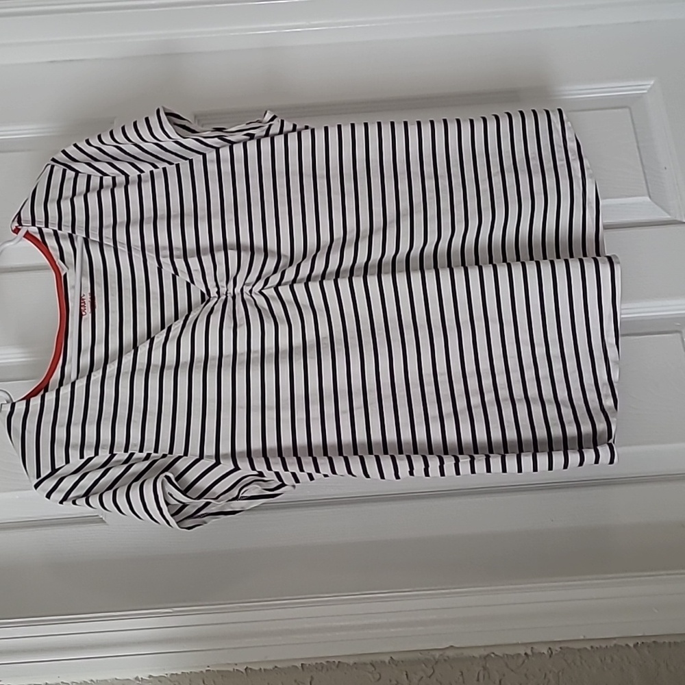 Boden Stripe Bretón V-Neck Cotton Blend Top Size 20/22